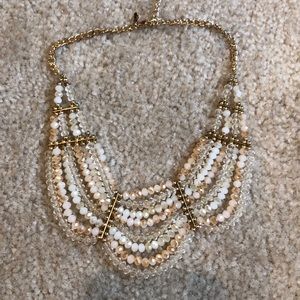 Gold Beaded Bib Necklace